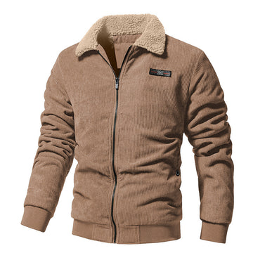 Chaqueta de pana con solapa acolchada para hombre